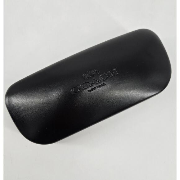 Coach Glasses Case New York Black Leather Hard Clamshell 6" - Picture 1 of 15
